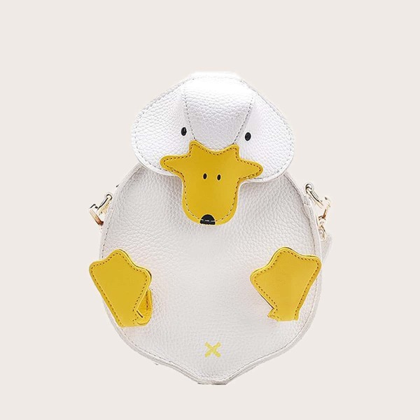 

Girls Cartoon Design Crossbody Bag, White