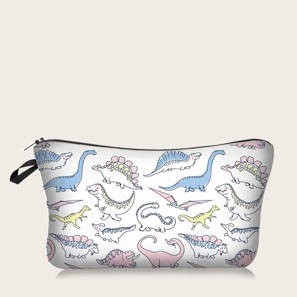

1pc Dinosaur Print Makeup Bag, Multicolor