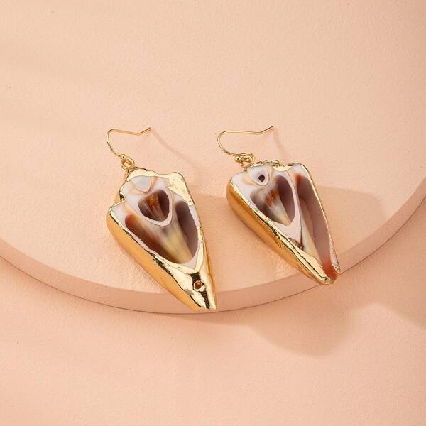 

Shell Drop Earrings, Gold