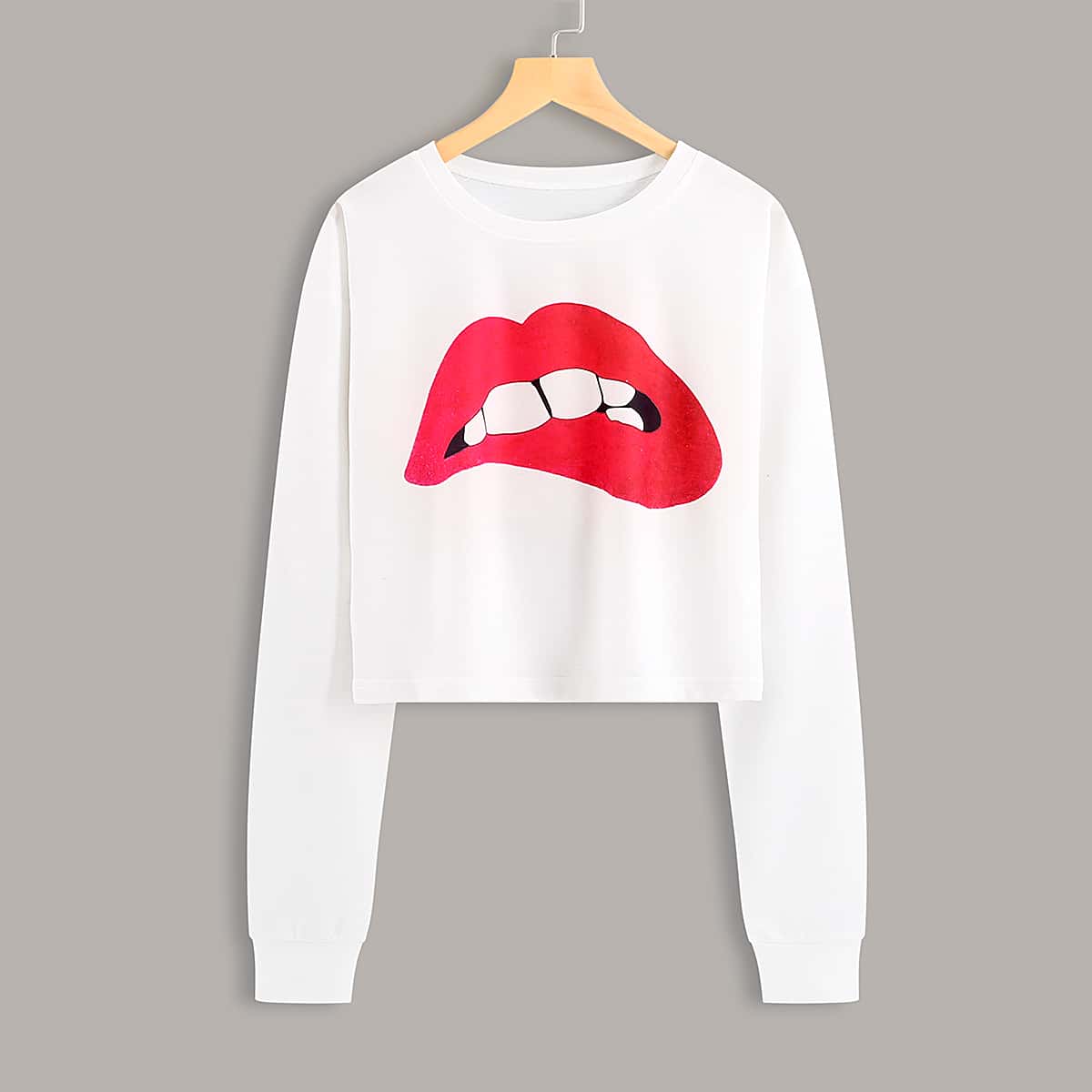

Figure Graphic Crop Sweatshirt, White