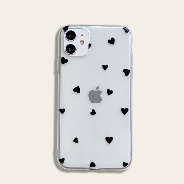 

Heart Pattern iPhone Case, Clear