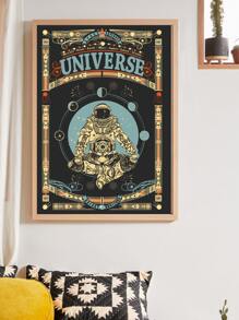 Astronaut Print Wall Painting Without Frame - Multicolor - View 7