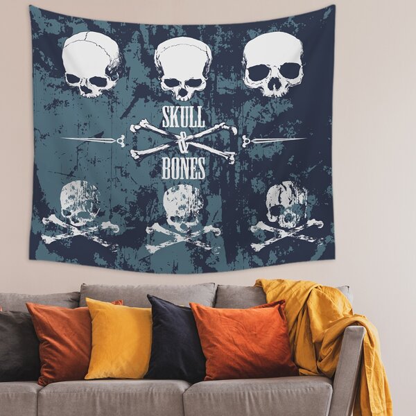 

Skull Print Tapestry, Multicolor