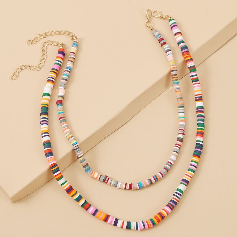

2pcs Ceramic Necklace, Multicolor