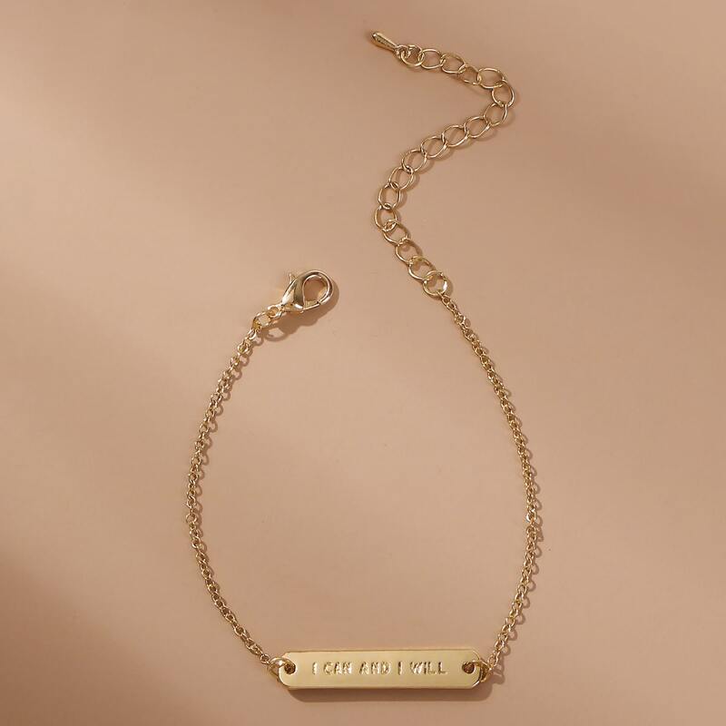 

Letter Decor Bracelet, Gold