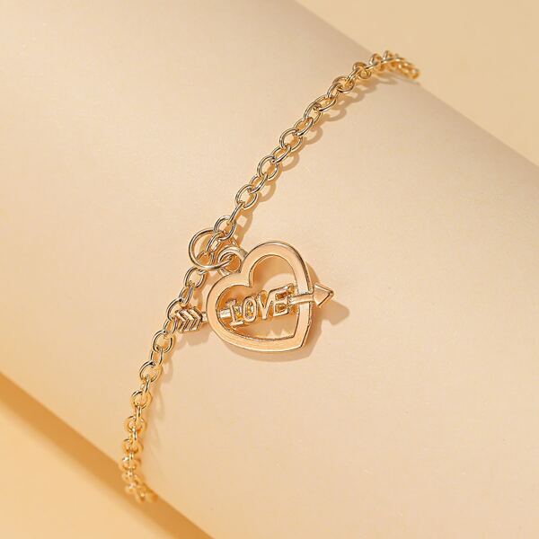 

Love Heart Arrow Bracelet, Gold