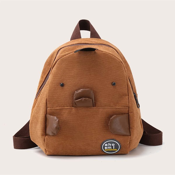 

Girls Cartoon Design Backpack, Brown