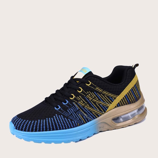 

Men Color Block Lace-up Front Sneakers, Multicolor