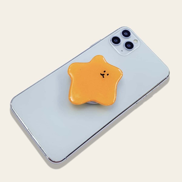 

1pc Star Shaped Phone Holder, Yellow