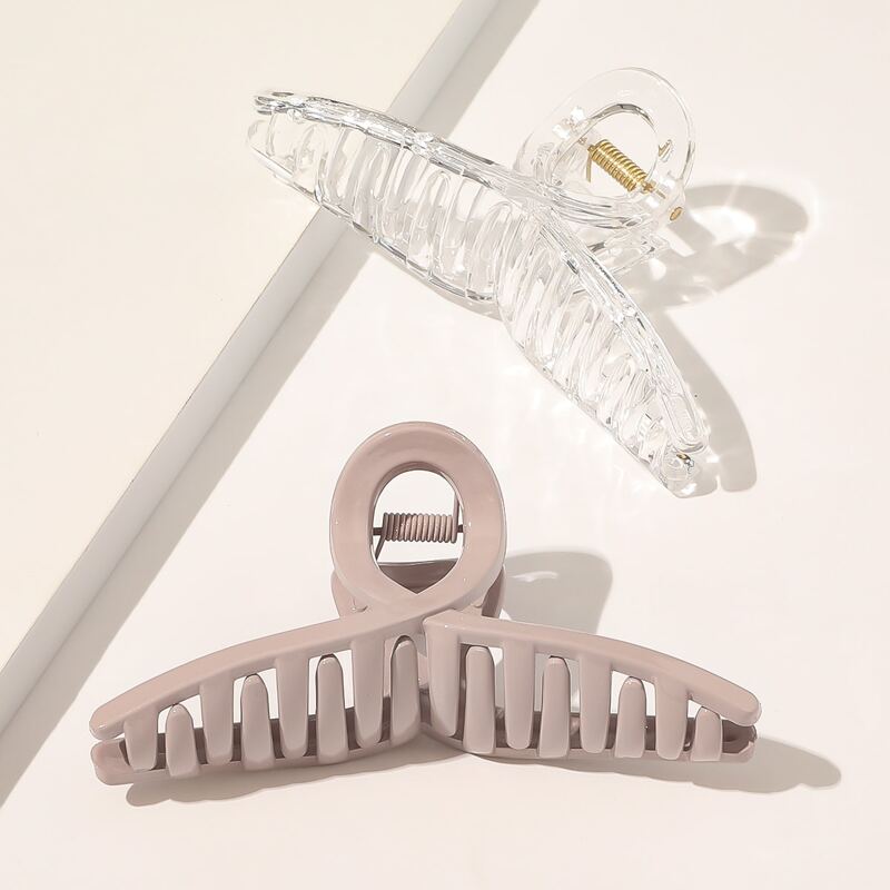 

2pcs Simple Solid Hair Claw, Multicolor