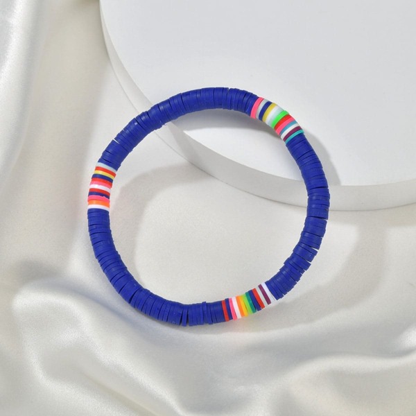

Colorful Beaded Anklet, Blue