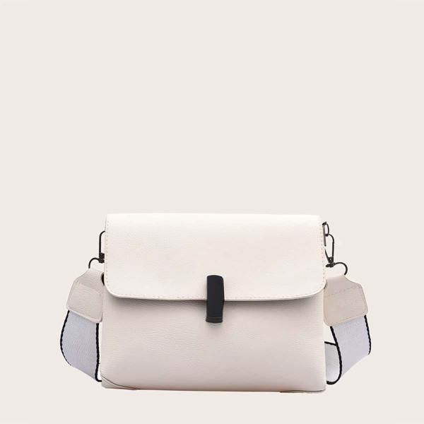 

Girls Minimalist Flap Crossbody Bag, Beige
