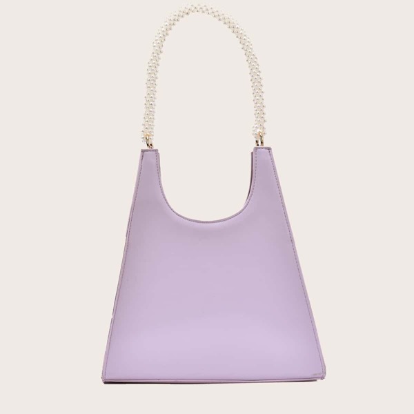 

Faux Pearl Decor Tote Bag, Purple