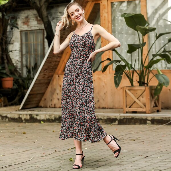 

Allover Floral Print Cami Dress, Multicolor