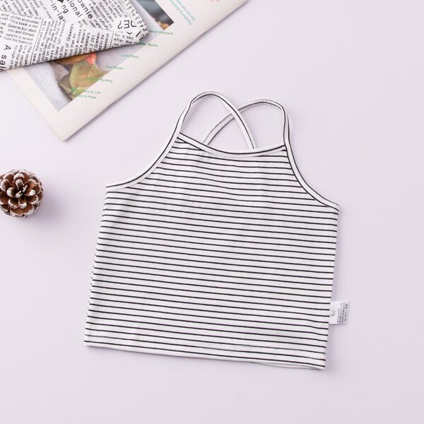 

Toddler Girls Striped Cami Top, White