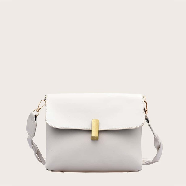 

Girls Minimalist Flap Crossbody Bag, Beige