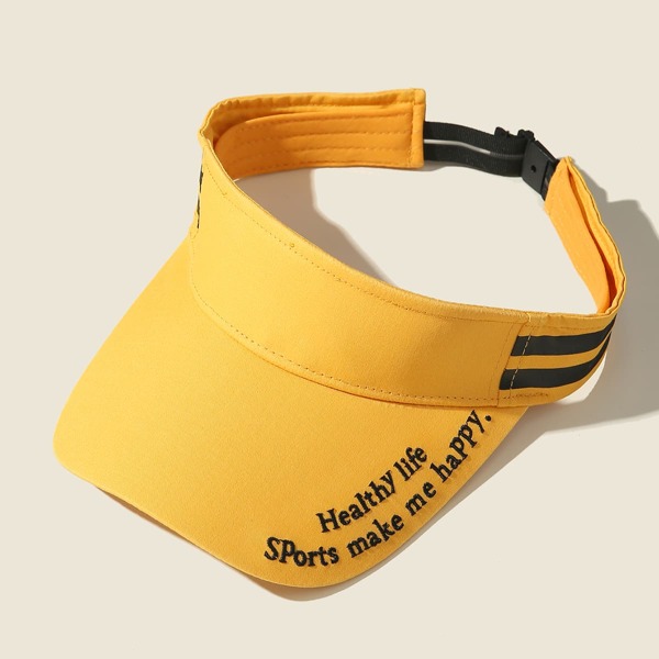 

Letter Embroidered Visor Hat, Yellow