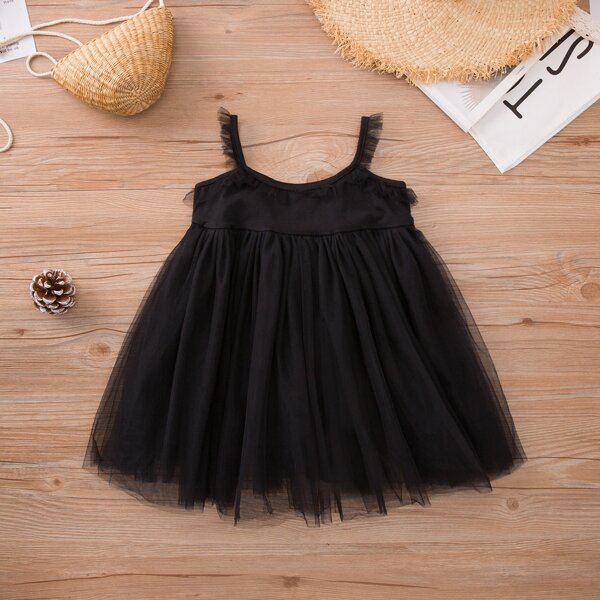 

Toddler Girls Mesh Cami Dress, Black