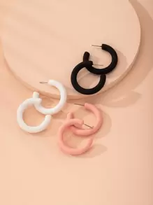 Bông tai kẹo hình học sơn mài - Nhiều màu - Xem 1