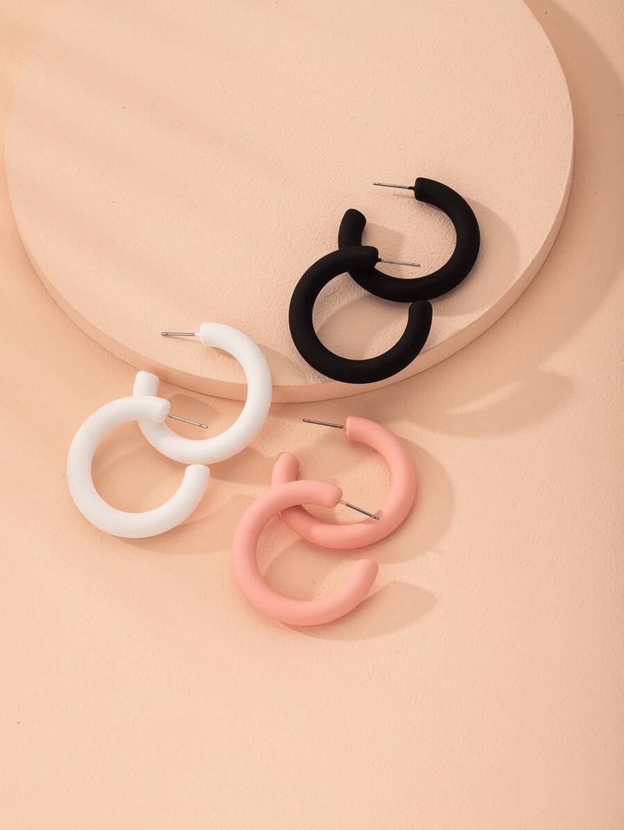 Bông tai kẹo hình học sơn mài - Nhiều màu - Xem 1