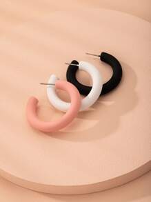 Bông tai kẹo hình học sơn mài - Nhiều màu - Xem 3