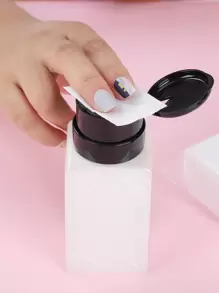 1个白色丙酮卸甲油泵空瓶，适用于洁面乳、爽肤水、卸甲油、唇部和眼部卸妆液，黑色顶盖 - 白色 - 查看 1