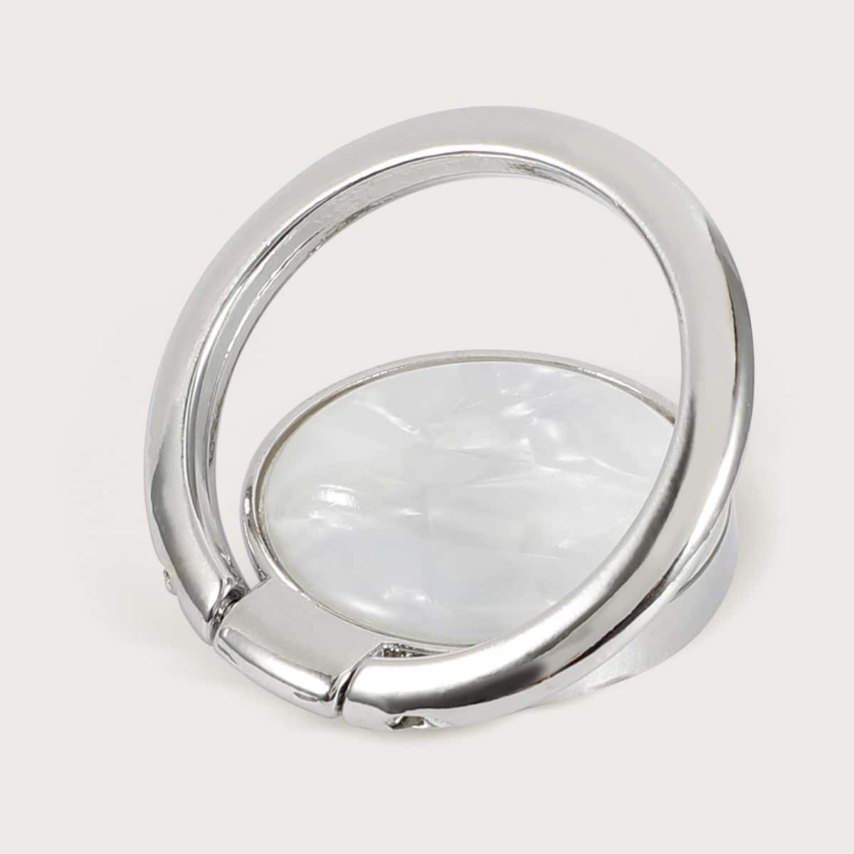 

1pc Marble Phone Ring Holder, Silver