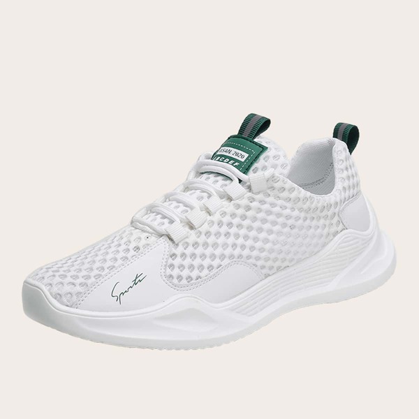

Men Lace-up Front Hollow Out Sneakers, White