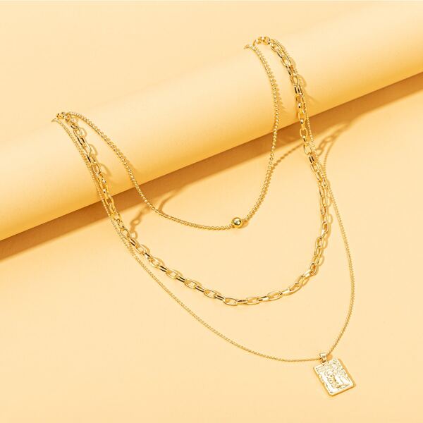 

Round Ball Layered Necklace, Gold