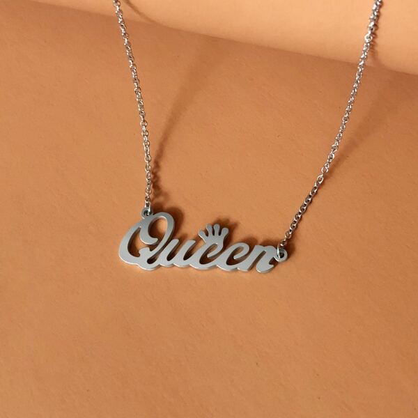 

Letter Charm Necklace, Silver