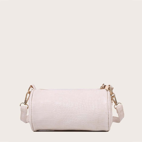

Girls Croc Embossed Crossbody Bag, Beige