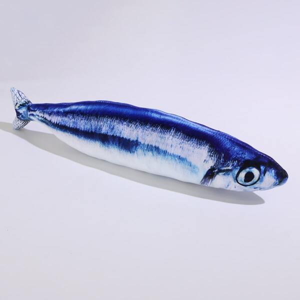 

1pc Fish Shaped Cat Toy, Blue