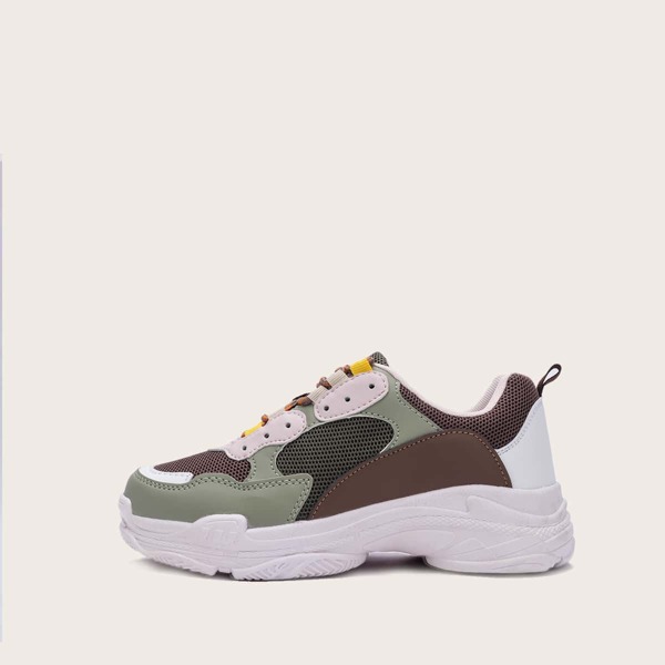 

Lace-up Front Camo Graphic Chunky Sneakers, Multicolor