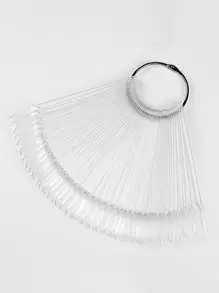 48 piezas carta de uña falsa transparente - transparente - Ver 5