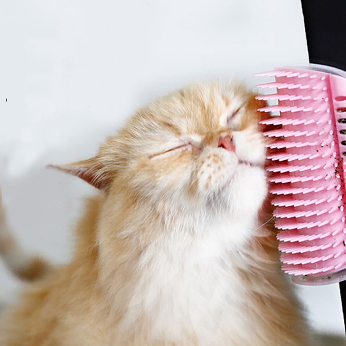 

1pc Cat Corner Self Groomer, Pink