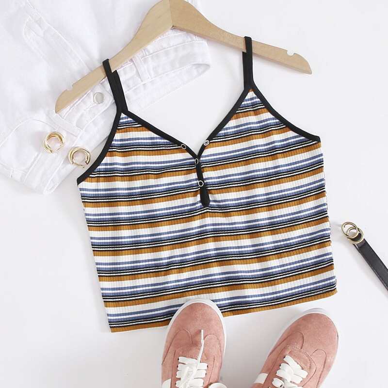 

Striped Crop Cami Top, Multicolor