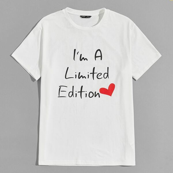

Men Heart & Slogan Graphic Tee, White