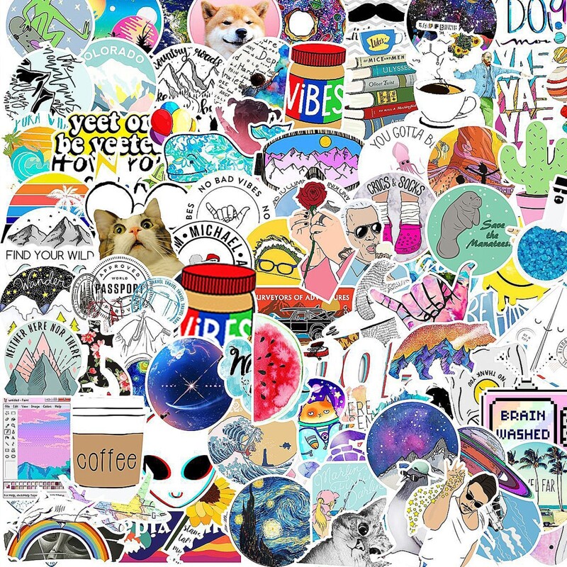 

101pcs Mixed Pattern Sticker, Multicolor