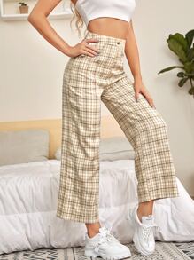 Pantalones de tartán de cintura alta - Multicolor - Ver 3