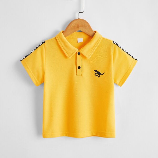 

Toddler Boy Letter Tape Panel Polo Shirt, Yellow