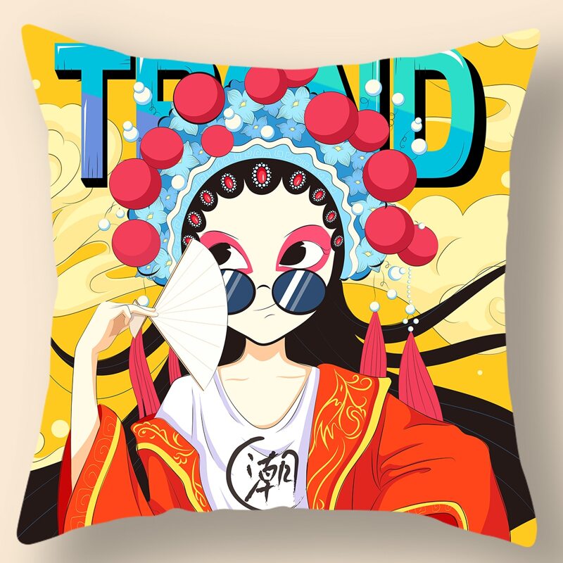 

1pc Cartoon Graphic Cushion Cover Without Filler, Multicolor