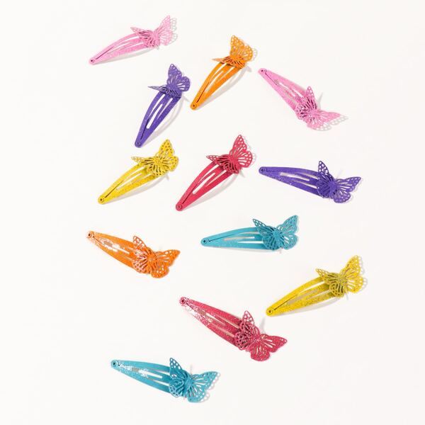

12pcs Multicolor Metal Butterfly Hairpin