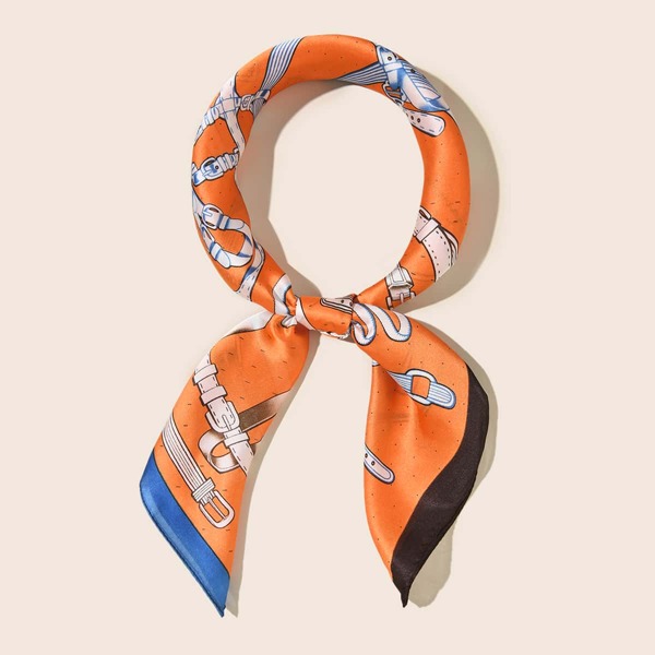 

Printed Silk Scarf, Multicolor