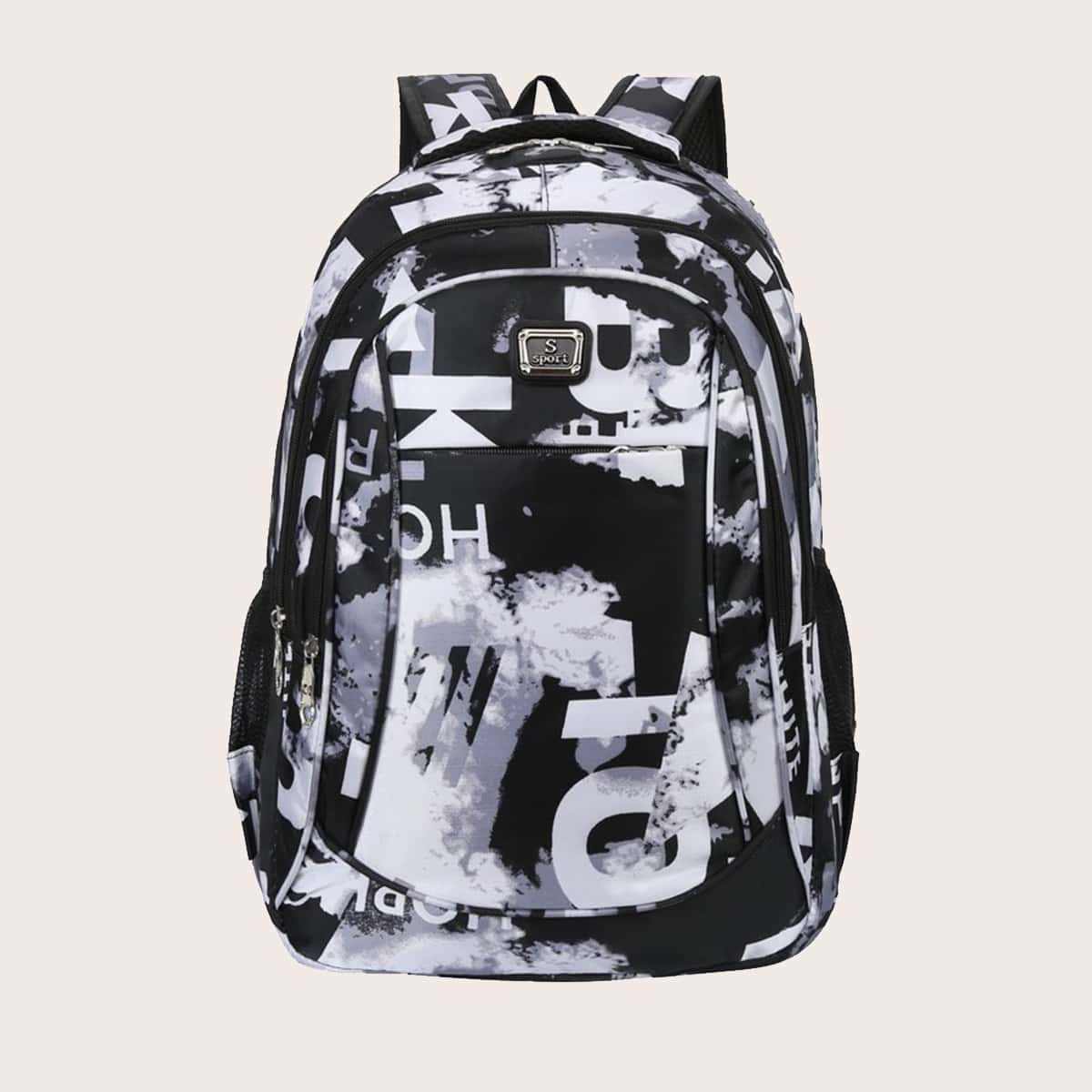

Guys Large Capacity Backpack, Black and white
