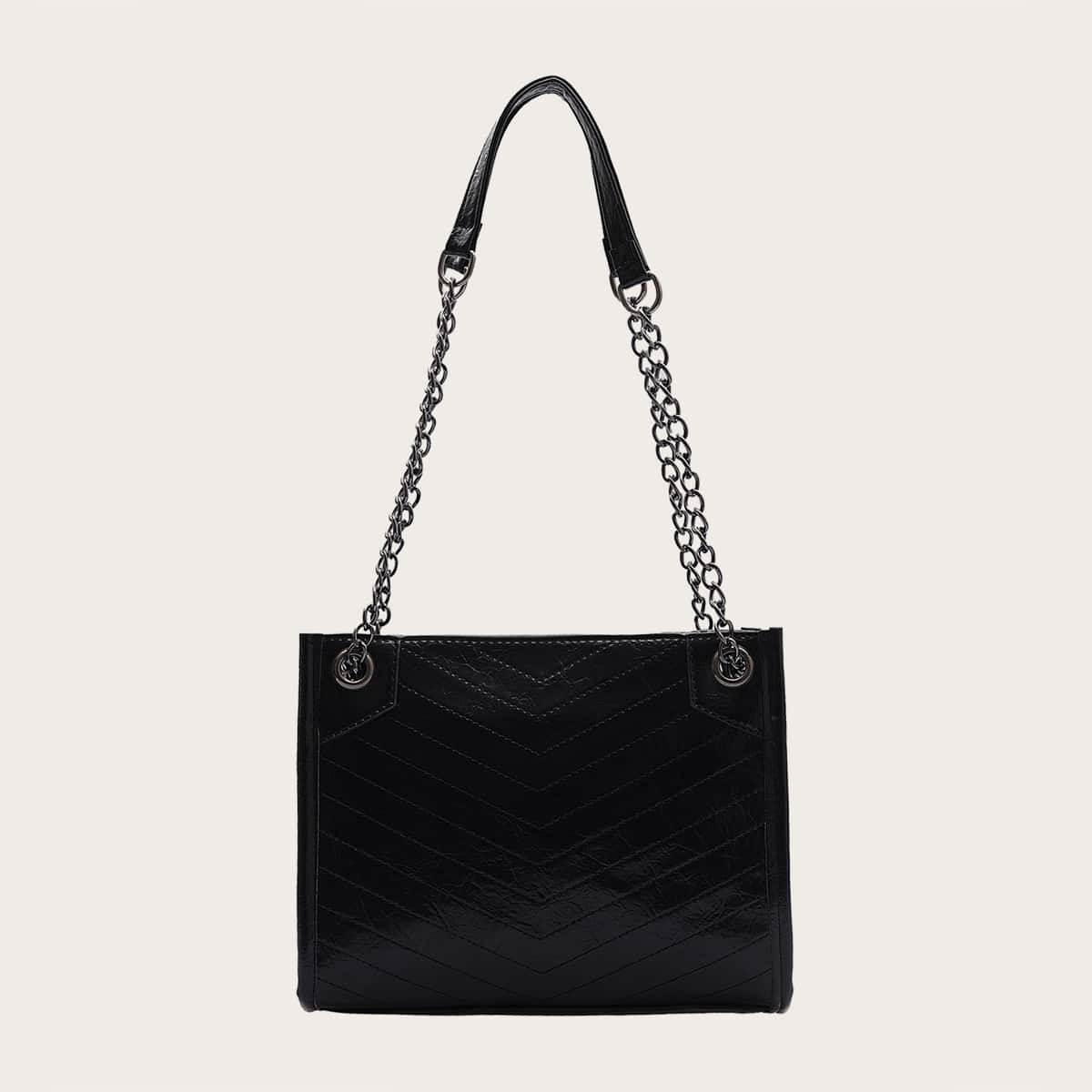 

Stitch Detail Tote Bag, Black