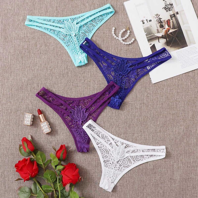 

4pack Floral Lace Thong, Multicolor