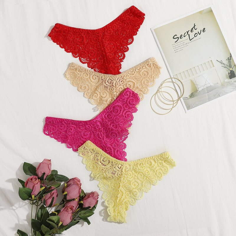 

4pack Scallop Floral Lace Panty Set, Multicolor