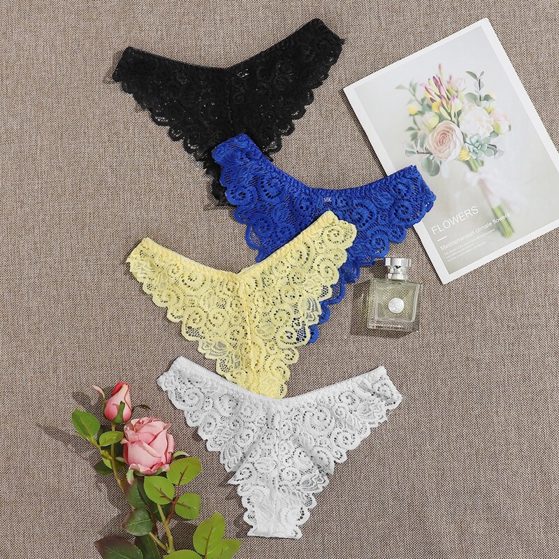 

4pack Scallop Floral Lace Panty Set, Multicolor