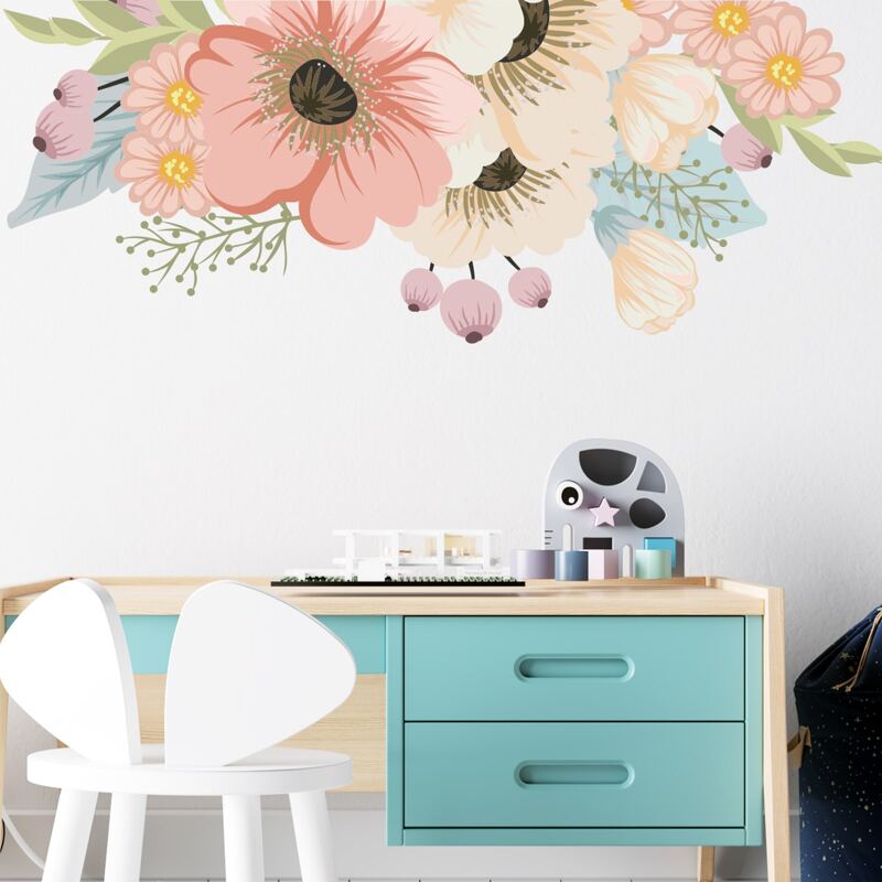 

Flower Print Wall Sticker, Multicolor