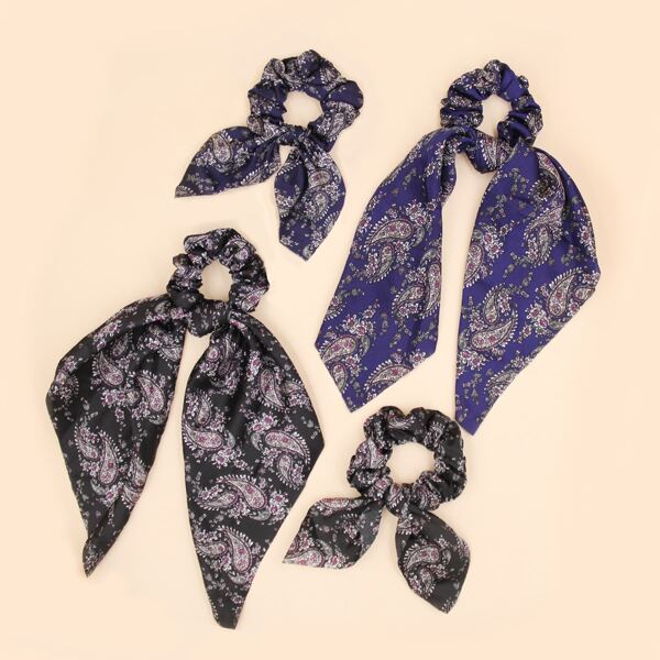 

4pcs Paisley Cashew-nut Square Scarf, Multicolor